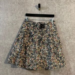 Edme & Esyllte A-Line Circle Skirt Corset Anthropologie Corduroy Velvet Floral